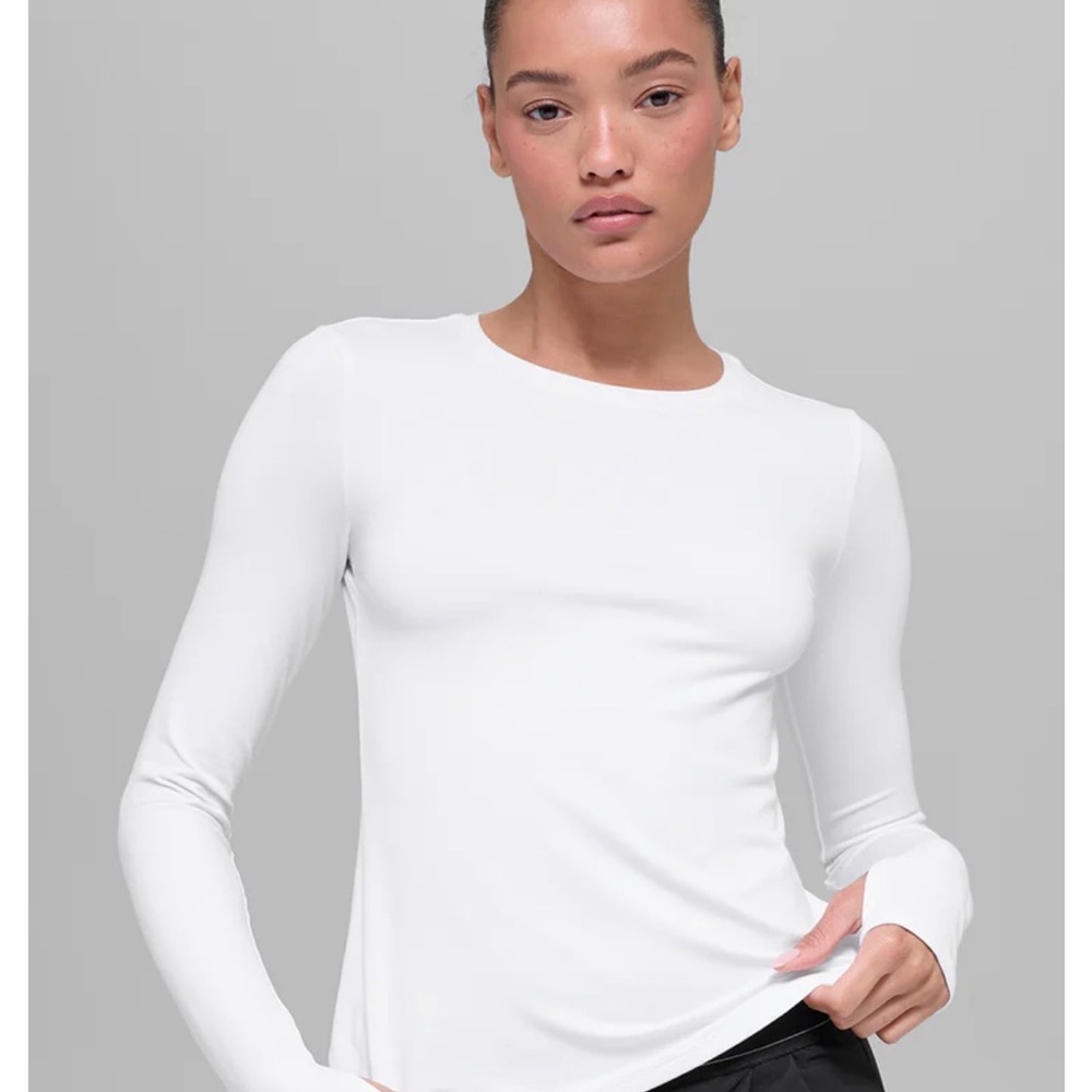 Alo Finesse Long Sleeve XS White Long Sleeve Shirt